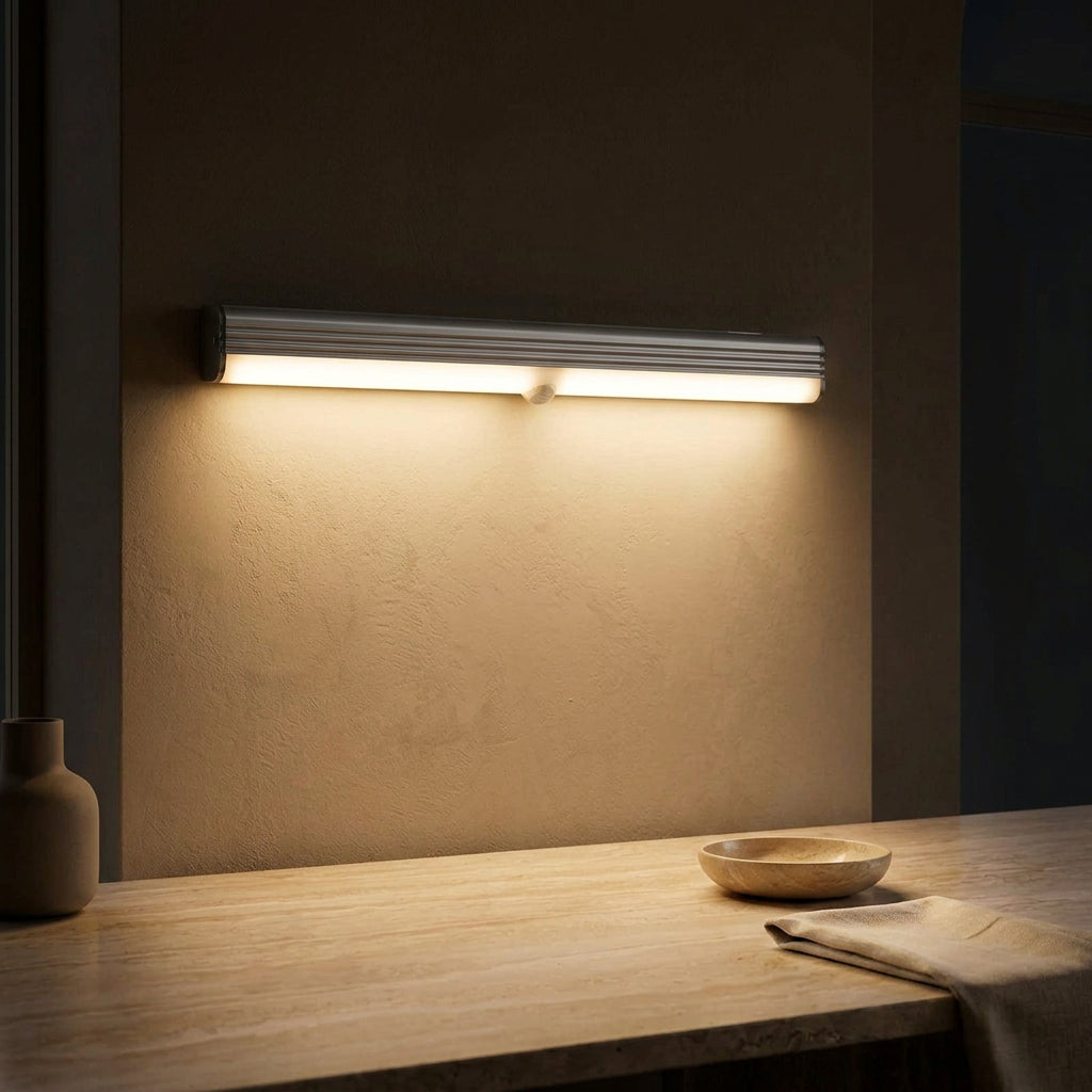 Rechargeable motion sensor LED cabinet light for kitchen and closets