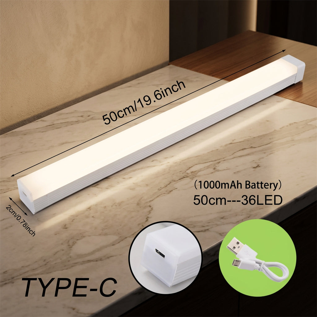 Rechargeable motion sensor LED cabinet light for kitchens and closets and bedrooms 