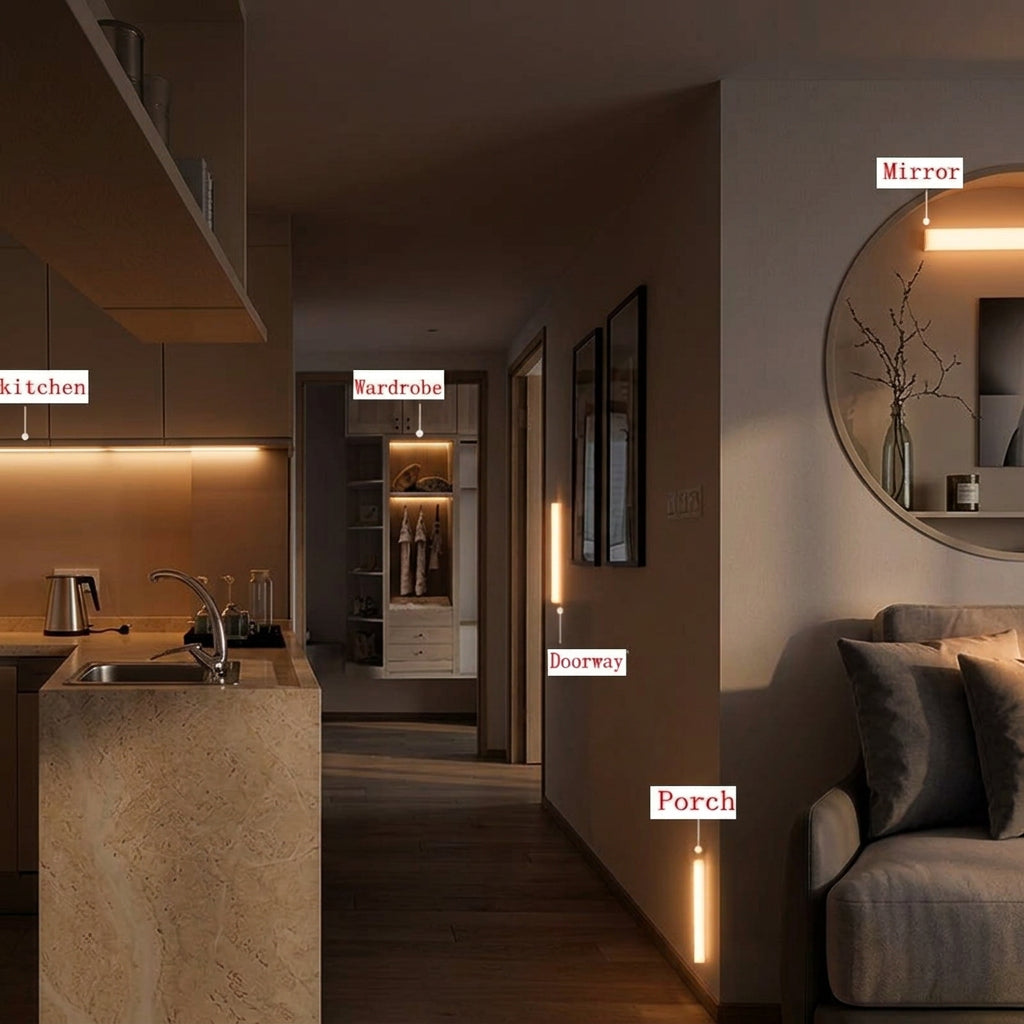 rechargeable motion sensor LED cabinet light for kitchens and closets and bedrooms 
